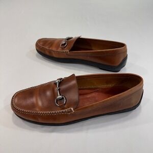 Peter Millar Bit Loafer Driving Shoes Mens 11M Brown Leather MC00F01 | Preppy